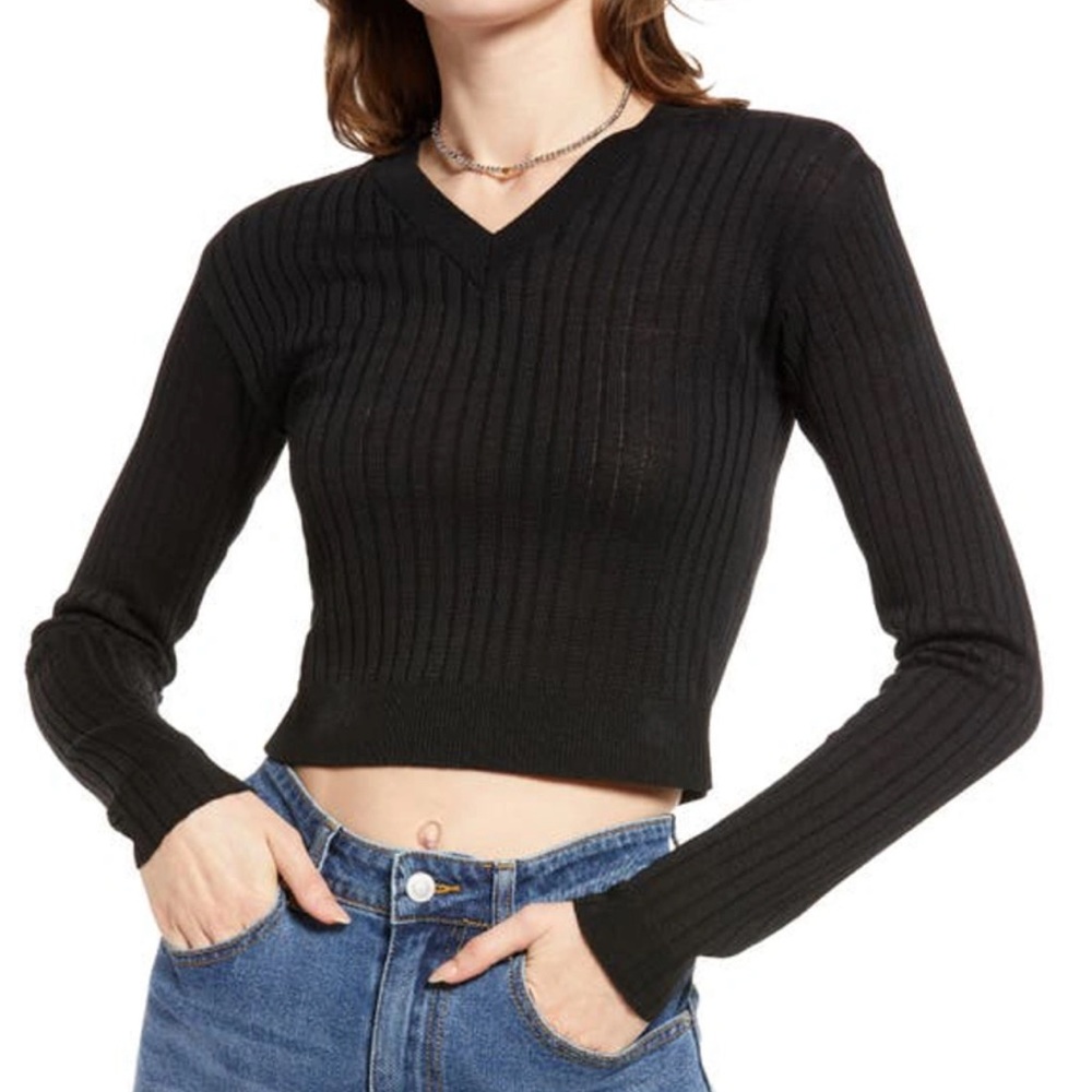 BP Reagan Rib Crop Sweater